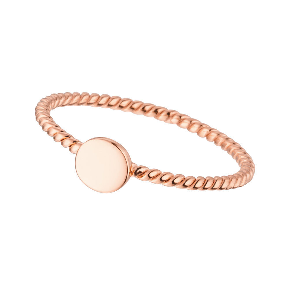 Ring Twist mit Pl�ttchen, 18 K Ros�gold vergoldet