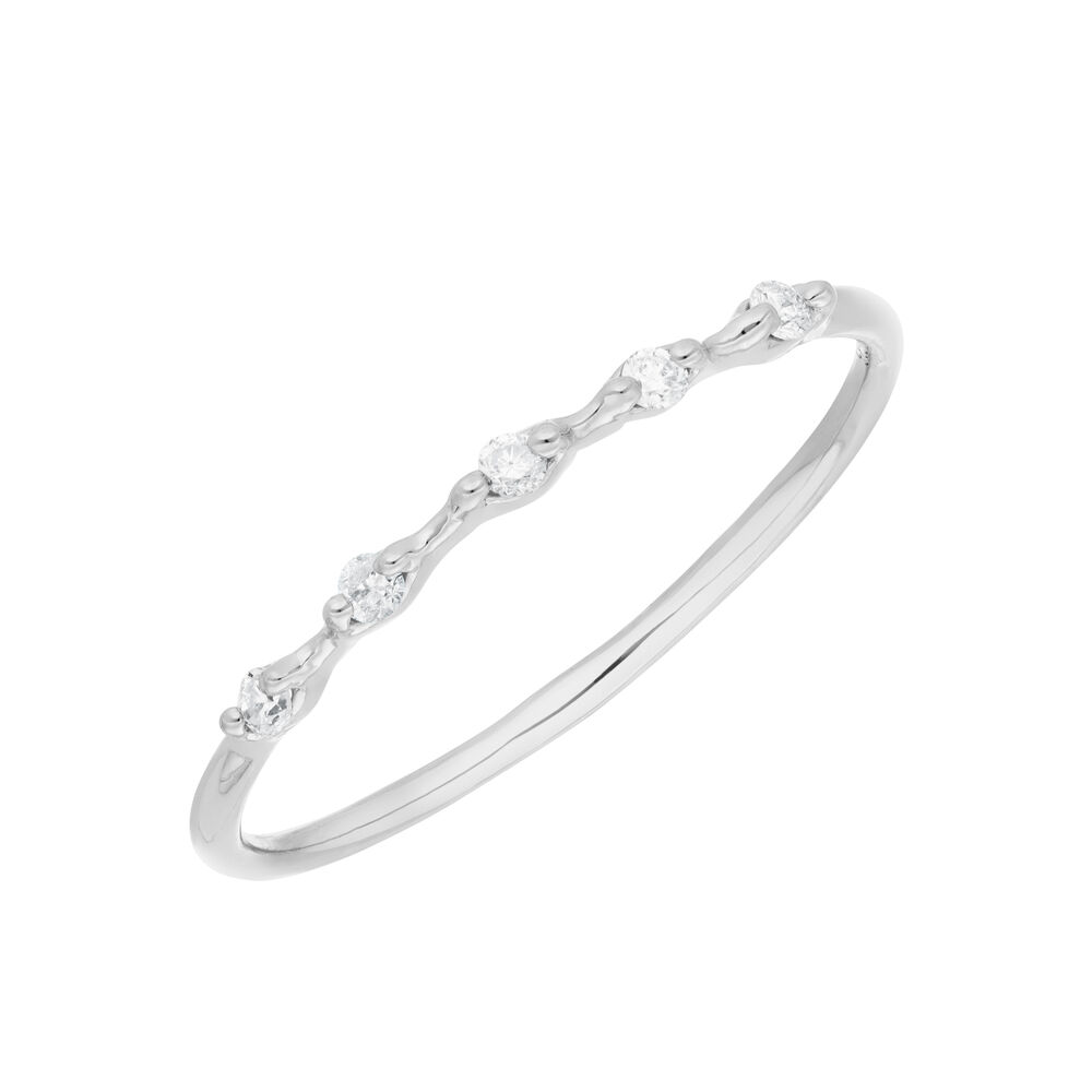 Ring mit 5 Diamanten, 14 Karat Wei�gold