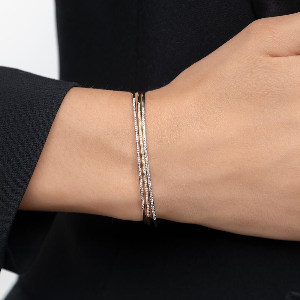 Armreif Circle mit Diamanten, 18 Karat Rosegold 