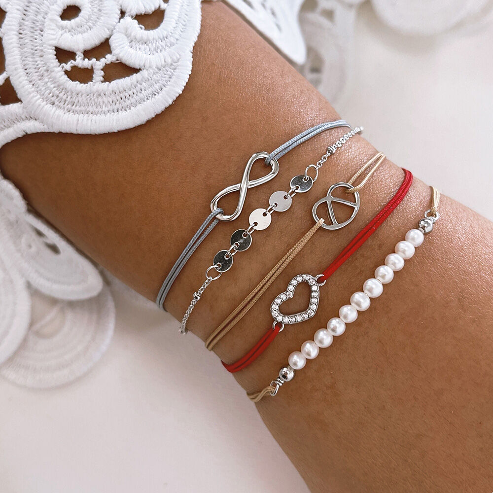 Gl�cksb�ndchen Brezn, 925 Sterlingsilber, Rot 