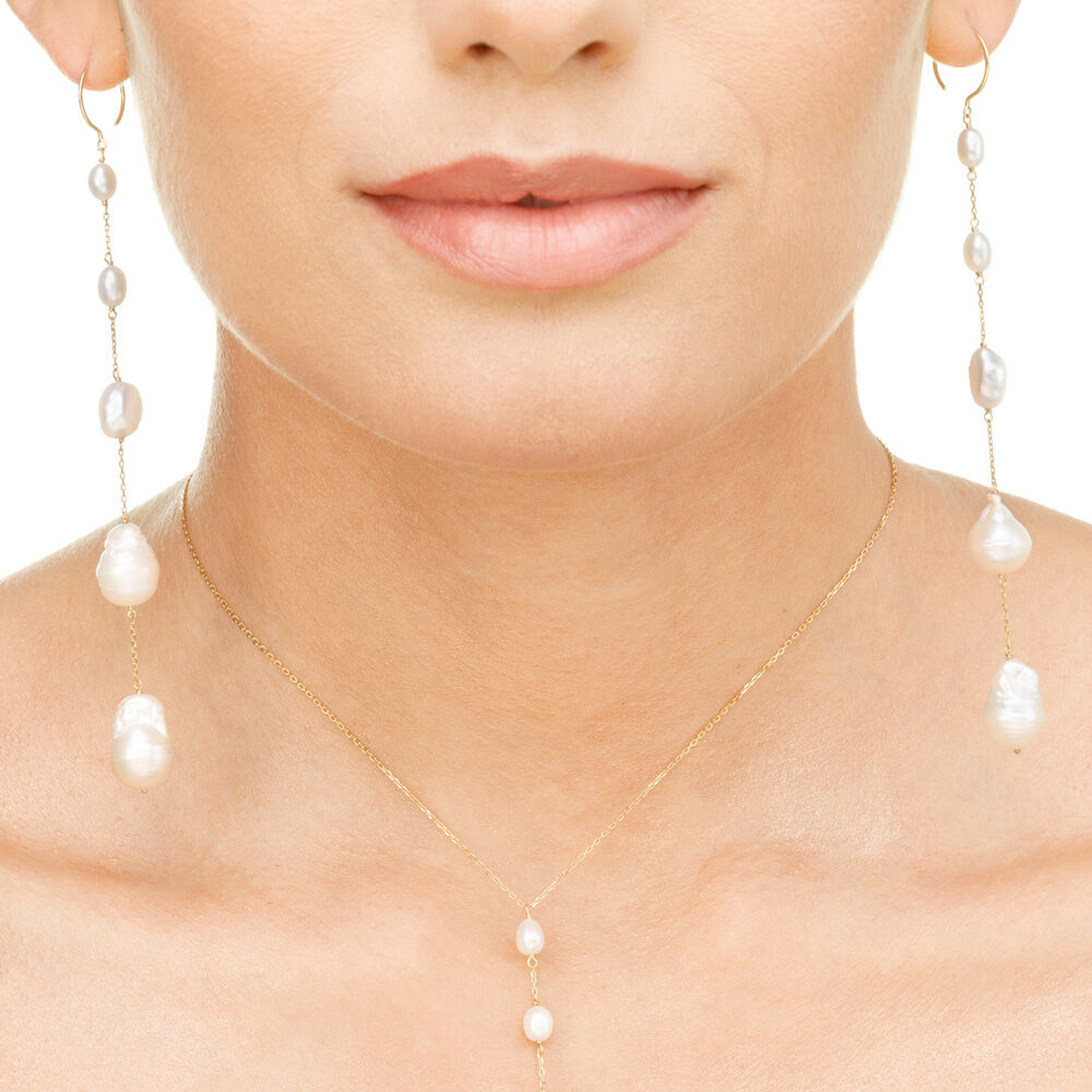 Ohrh�nger Barock Pearls, 14 Karat Gelbgold 