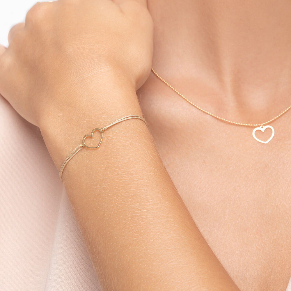 Freundschaftsarmband GENTLE HEART, 14 Karat Gelbgold 