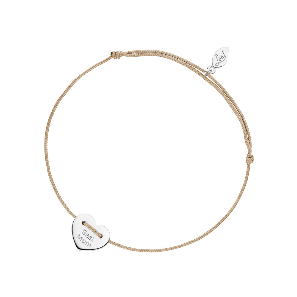 Freundschaftsarmband BEST MUM, 14 Karat Wei�gold 