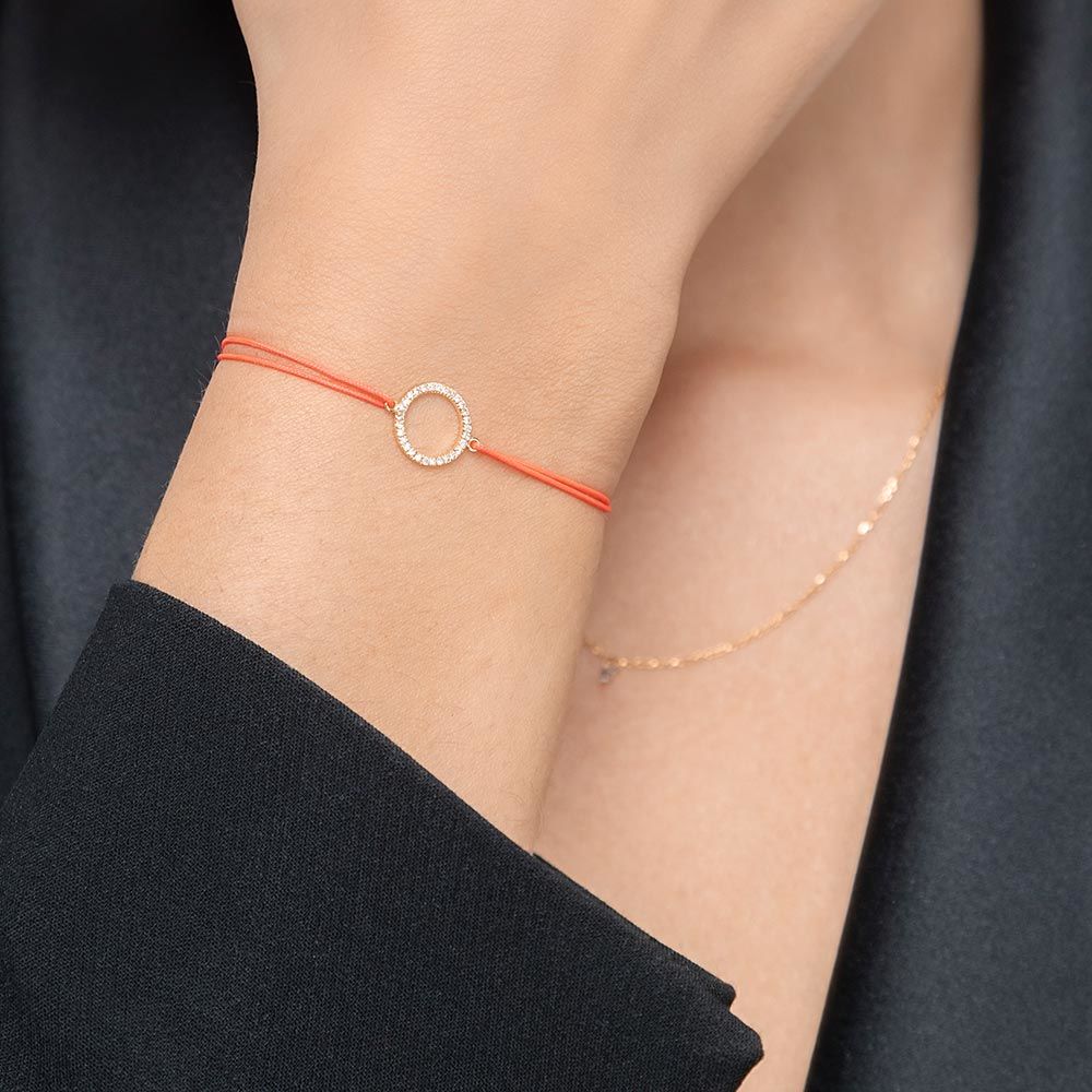 Freundschaftsarmband Circle mit Diamanten, 18 Karat Gelbgold 