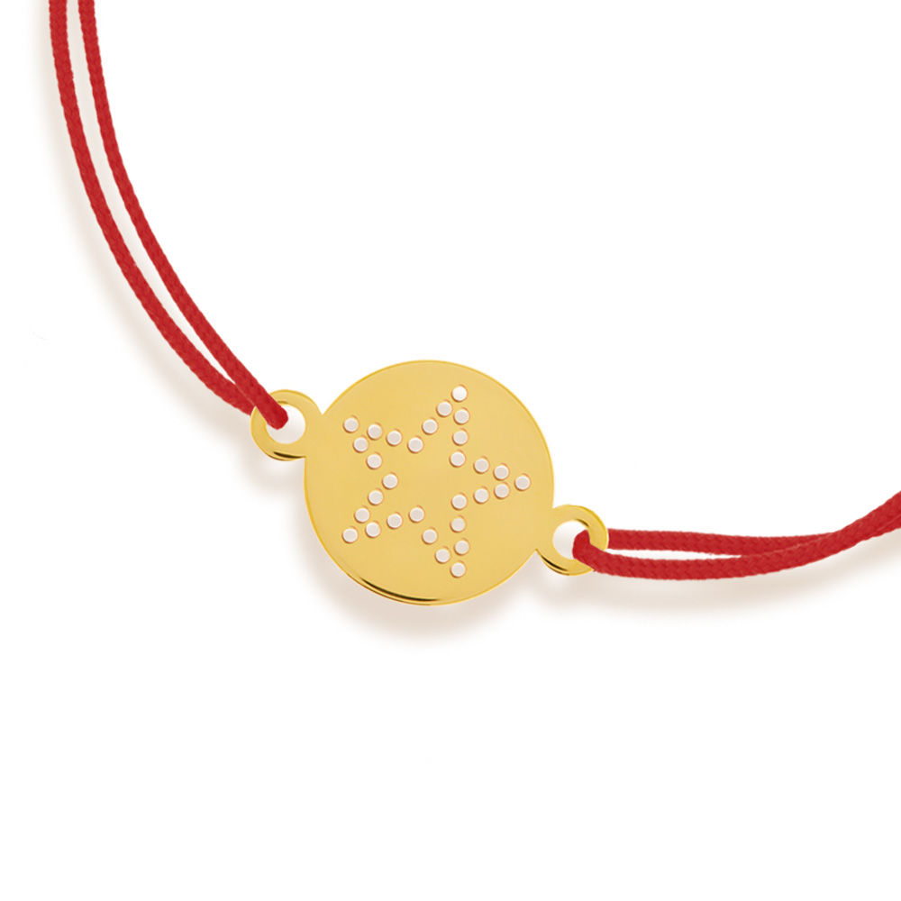 Freundschaftsarmband Disc STAR, 14 Karat Gelbgold 