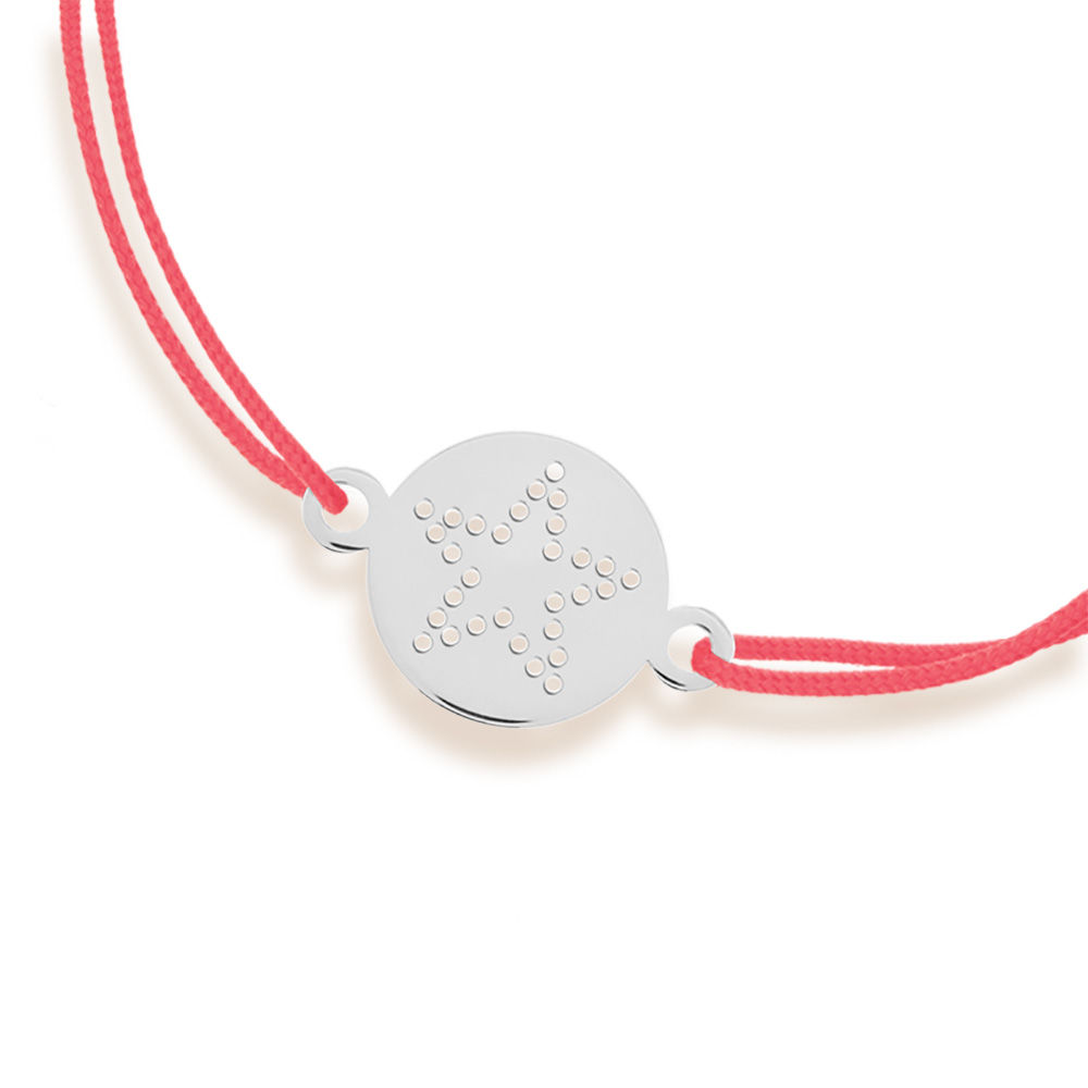 Freundschaftsarmband Disc STAR, 14 Karat Wei�gold 