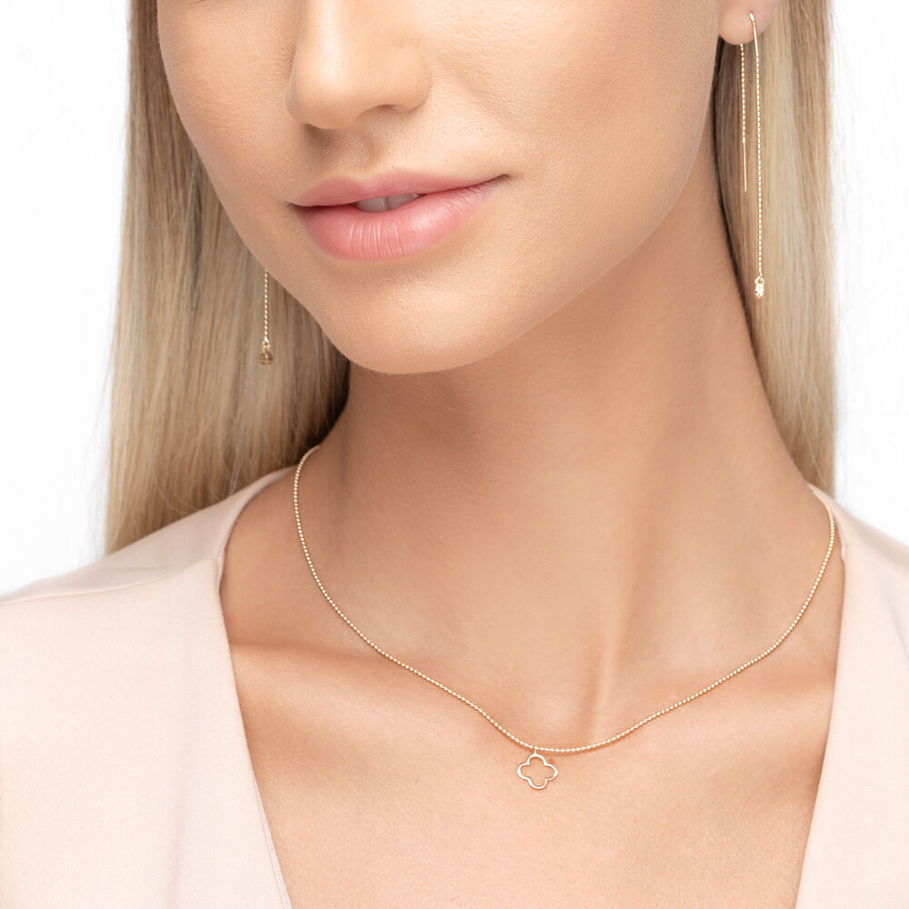 Halskette GENTLE CLOVER, 14 Karat Gelbgold 