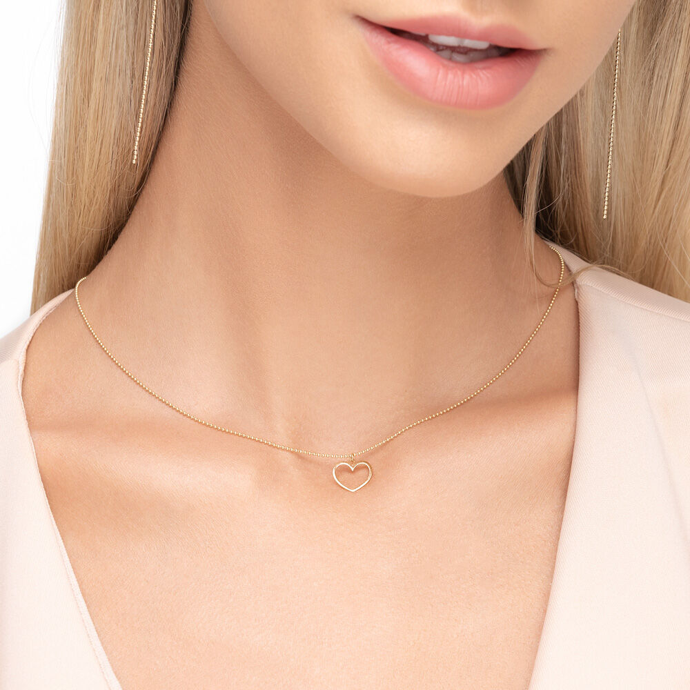Halskette GENTLE HEART, 14 Karat Gelbgold 