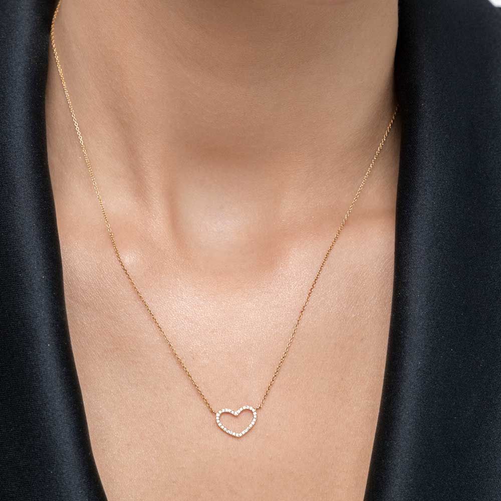Halskette Heart mit Diamanten, 18 Karat Gelbgold 
