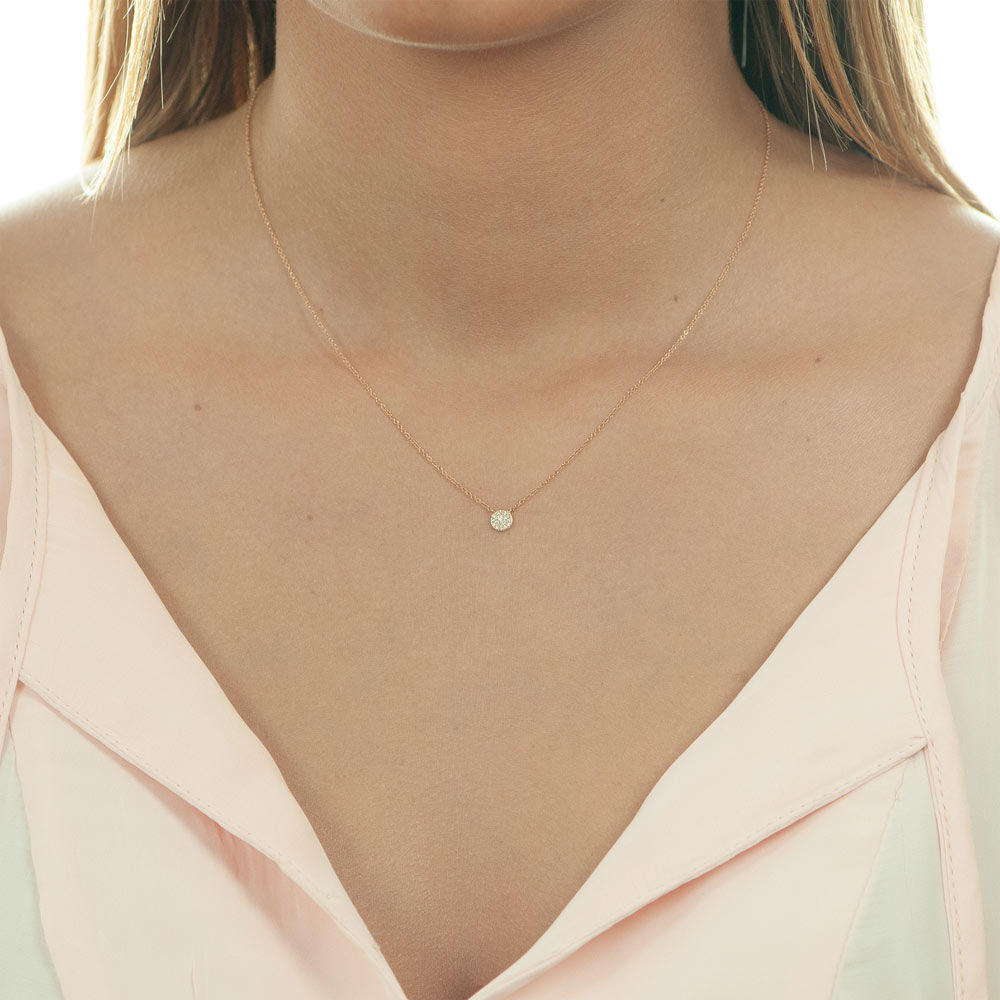 Halskette Pav� mit Diamanten, 18 Karat Rosegold 