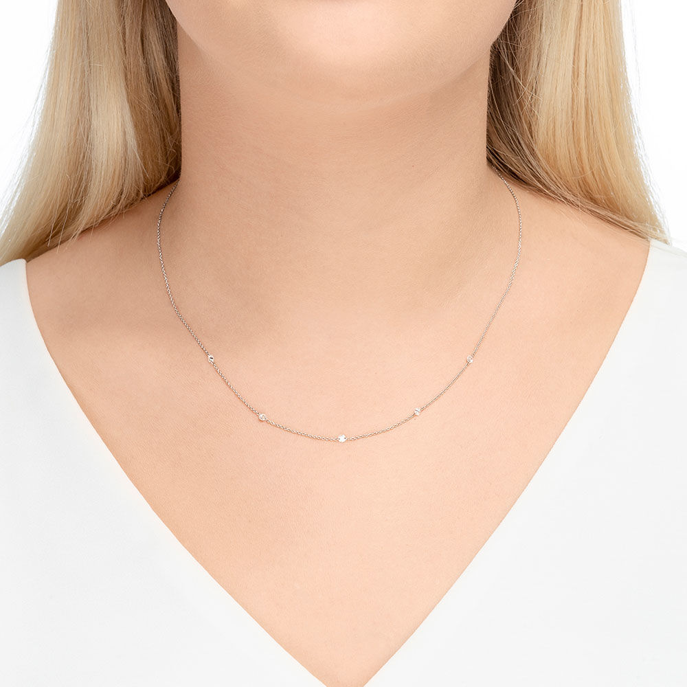 Halskette PURE Quintruple Diamant, 18 Karat Wei�gold 
