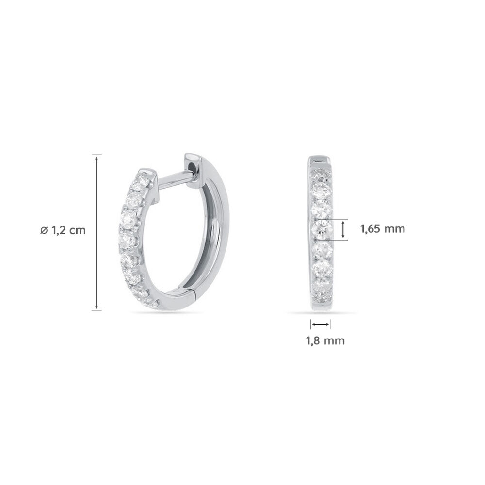 Creolen mit Diamanten, 18 Karat Wei�gold 