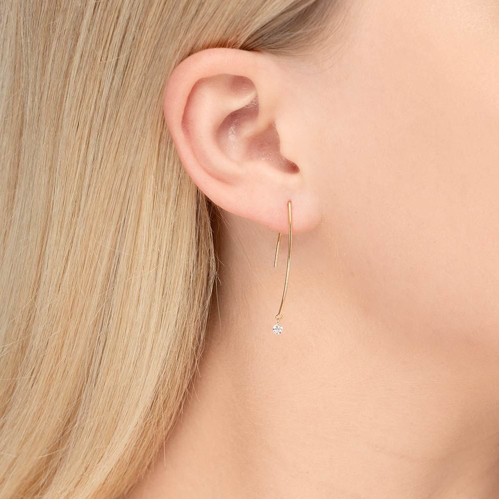 Creole Pure M Diamant, 18 Karat Gelbgold 