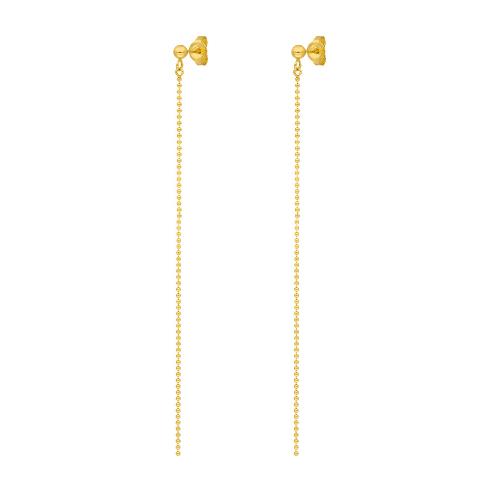 Ohrringe Ball Chain, 14 Karat Gelbgold 