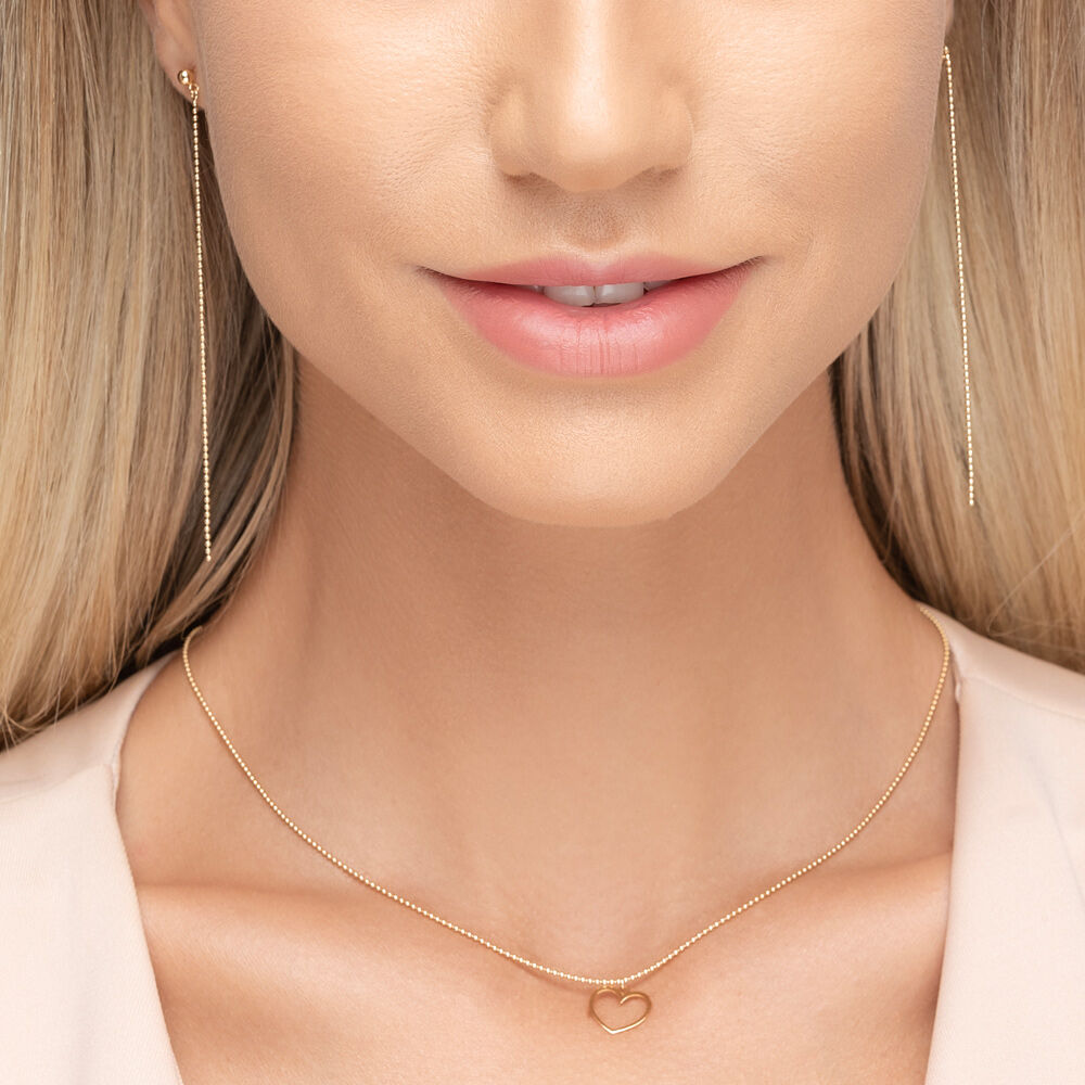 Ohrringe Ball Chain, 14 Karat Gelbgold 