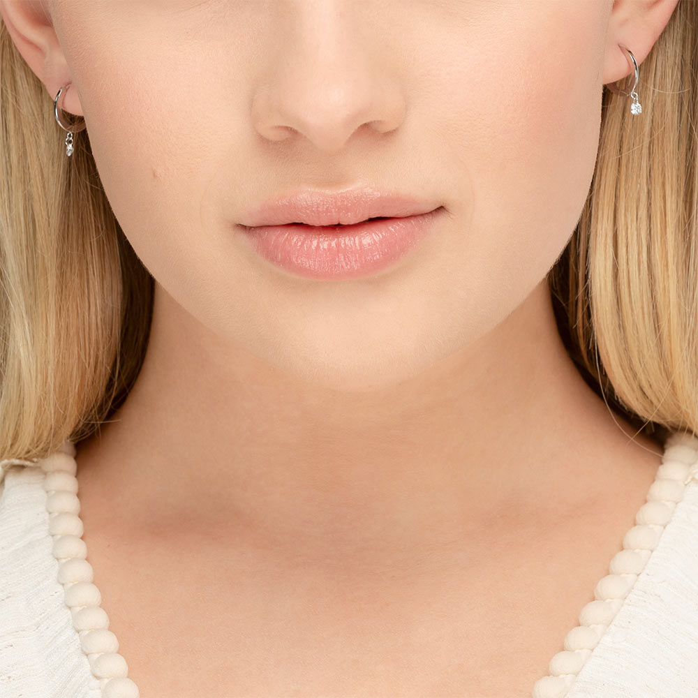 Creole PURE mit Diamanten, 18 Karat Wei�gold 