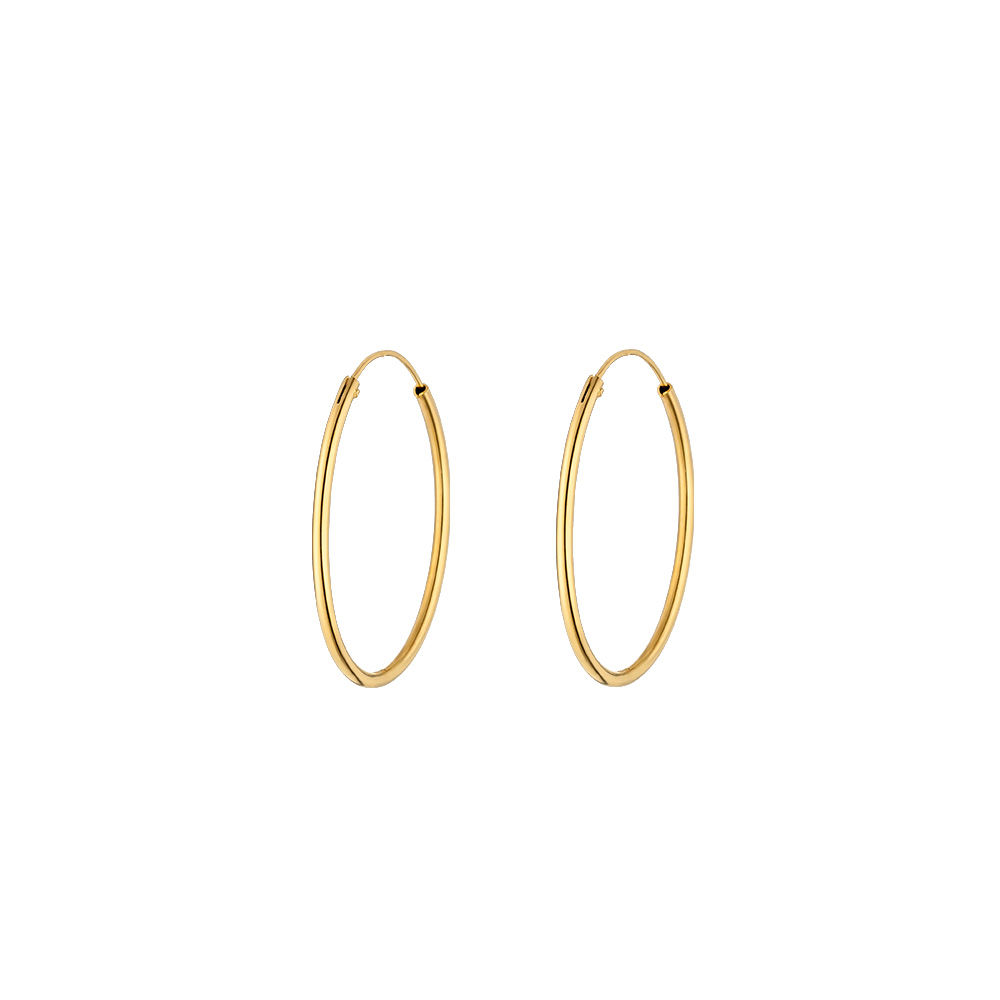 Creole Rund M, 30mm, 14 Karat Gelbgold 