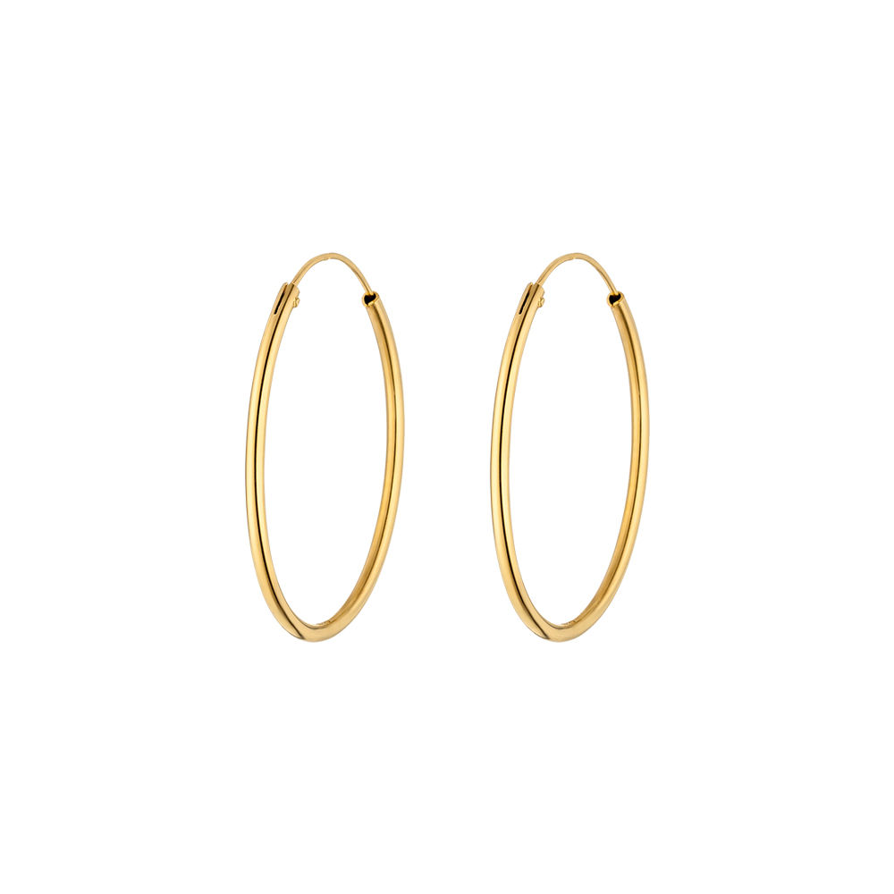 Creole Rund L, 40mm, 14 Karat Gelbgold 