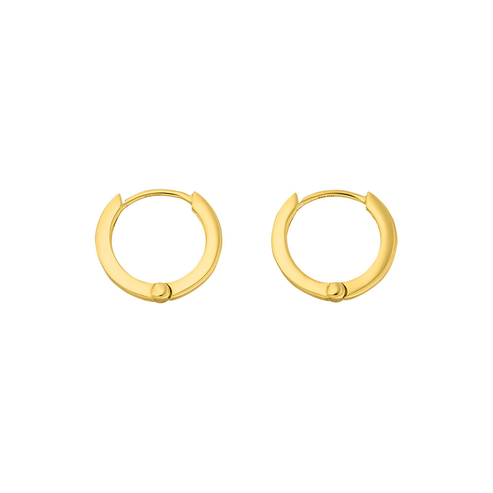 Mini Klappcreolen, 12mm, 14  Karat Gelbgold 