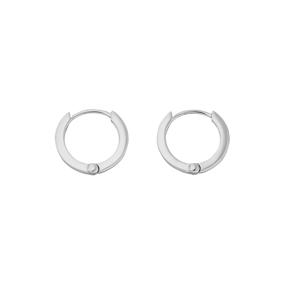 Mini Klappcreolen, 12mm, 14 Karat Wei�gold 