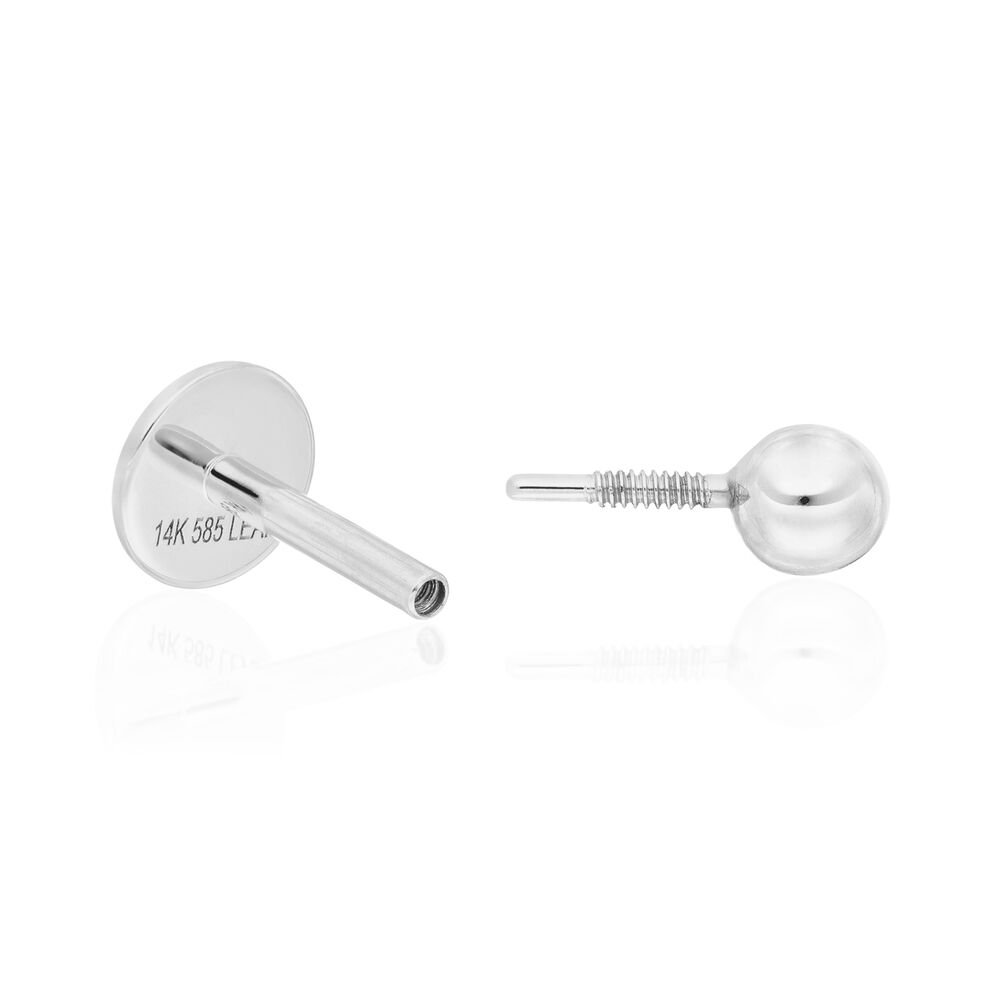 Single Piercing Kugel, 14 Karat Wei�gold 