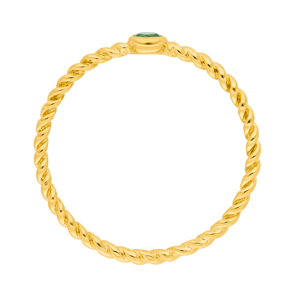 Ring Twist Smaragd, 14 Karat Gelbgold 