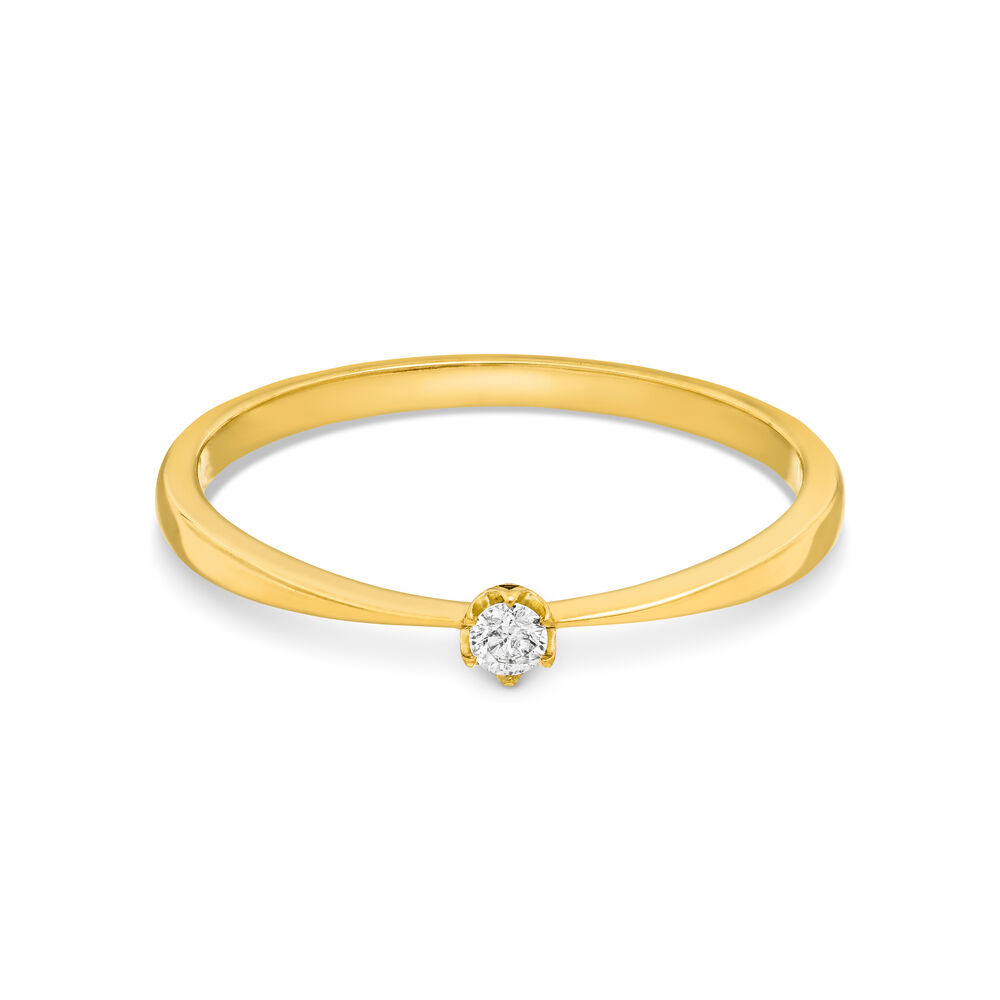 Verlobungsring Classic Solitair 0,04ct, 14K Gelbgold, Gr.52 