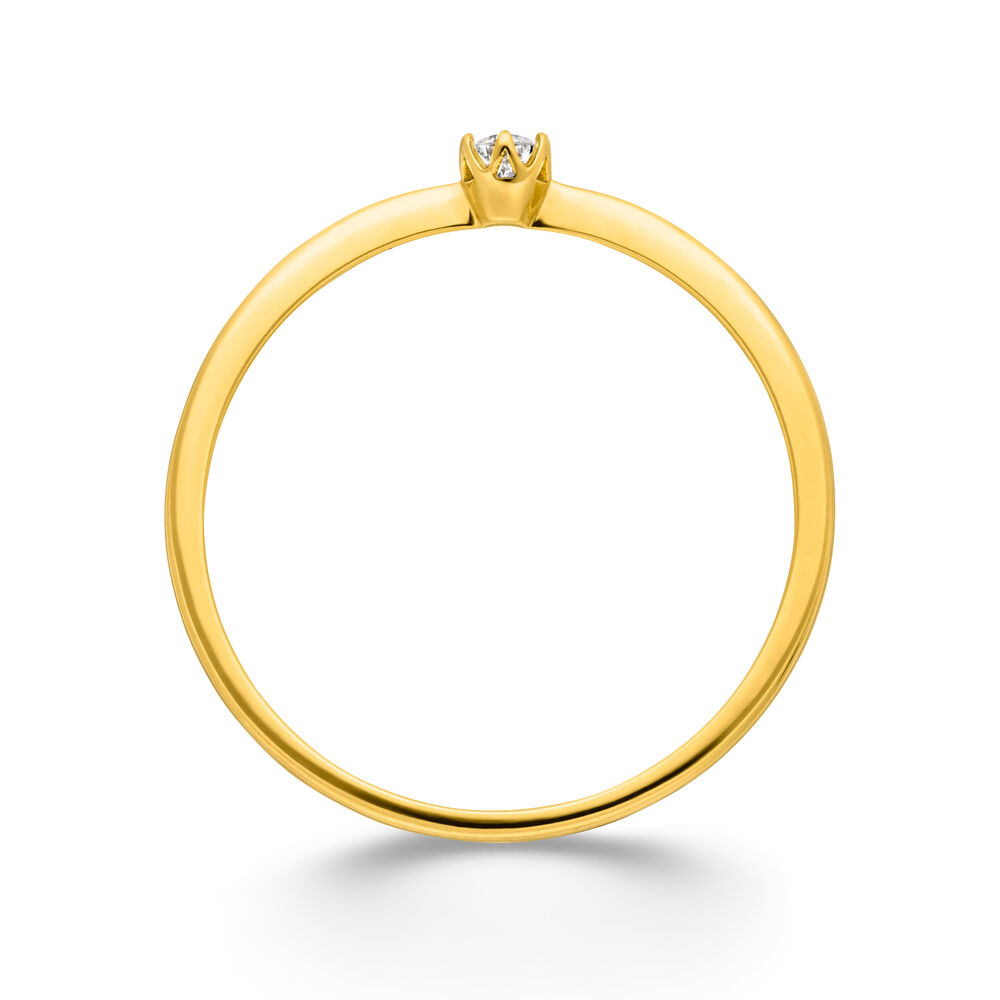 Verlobungsring Classic Solitair 0,04ct, 14K Gelbgold, Gr.52 