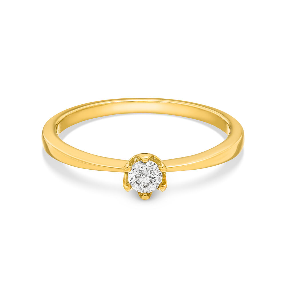 Verlobungsring Classic Solitair 0,14ct, 14 Karat Gelbgold 