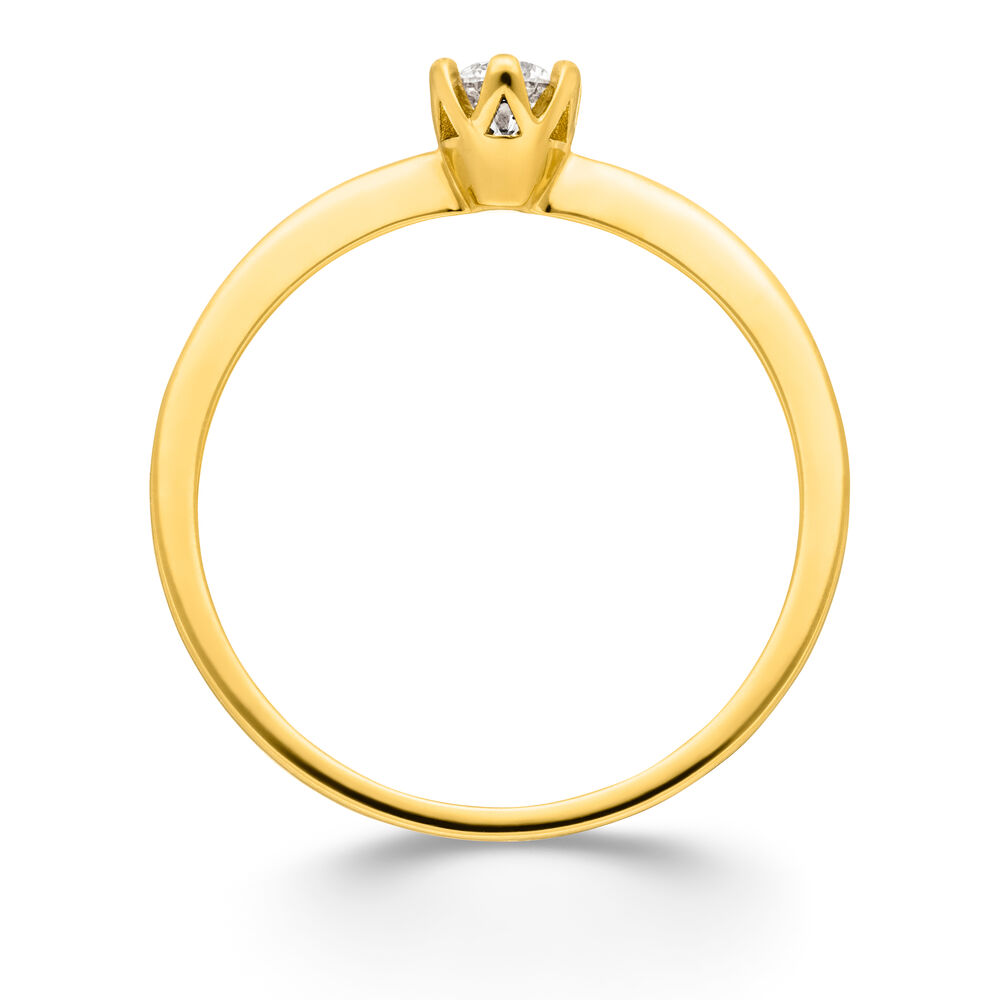 Verlobungsring Classic Solitair 0,14ct, 14 Karat Gelbgold 