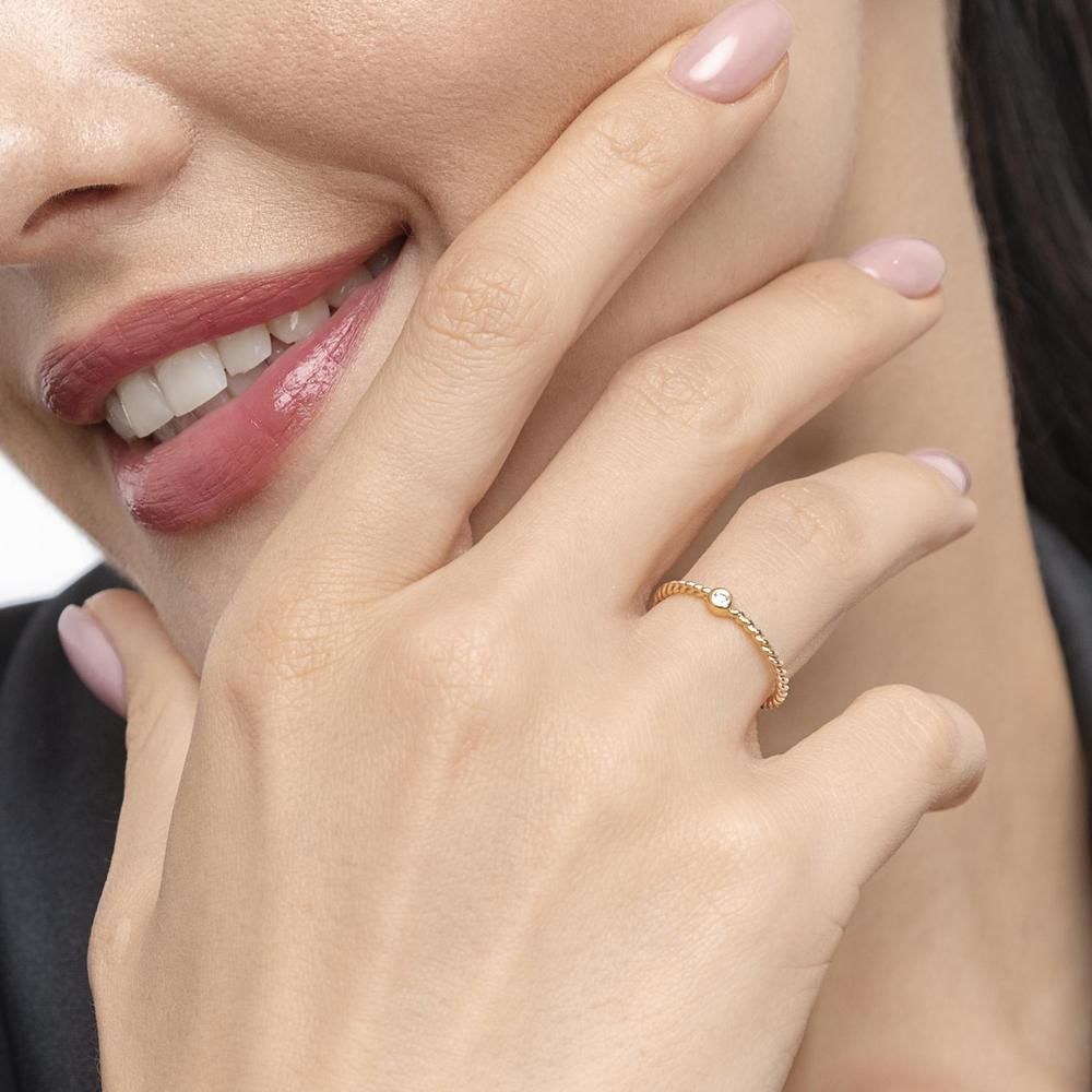 Ring Solitaire, 18 Karat Gelbgold 
