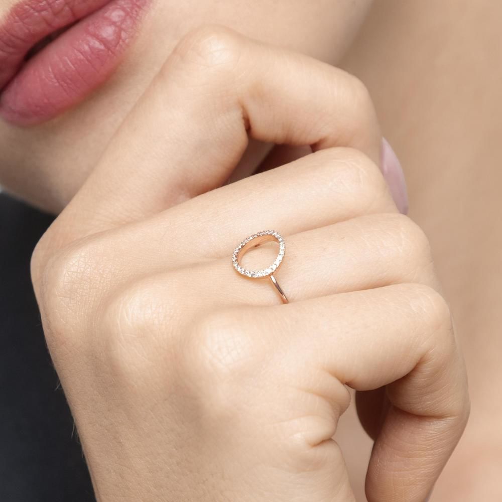 Ring Circle mit Diamanten, 18 Karat Rosegold 