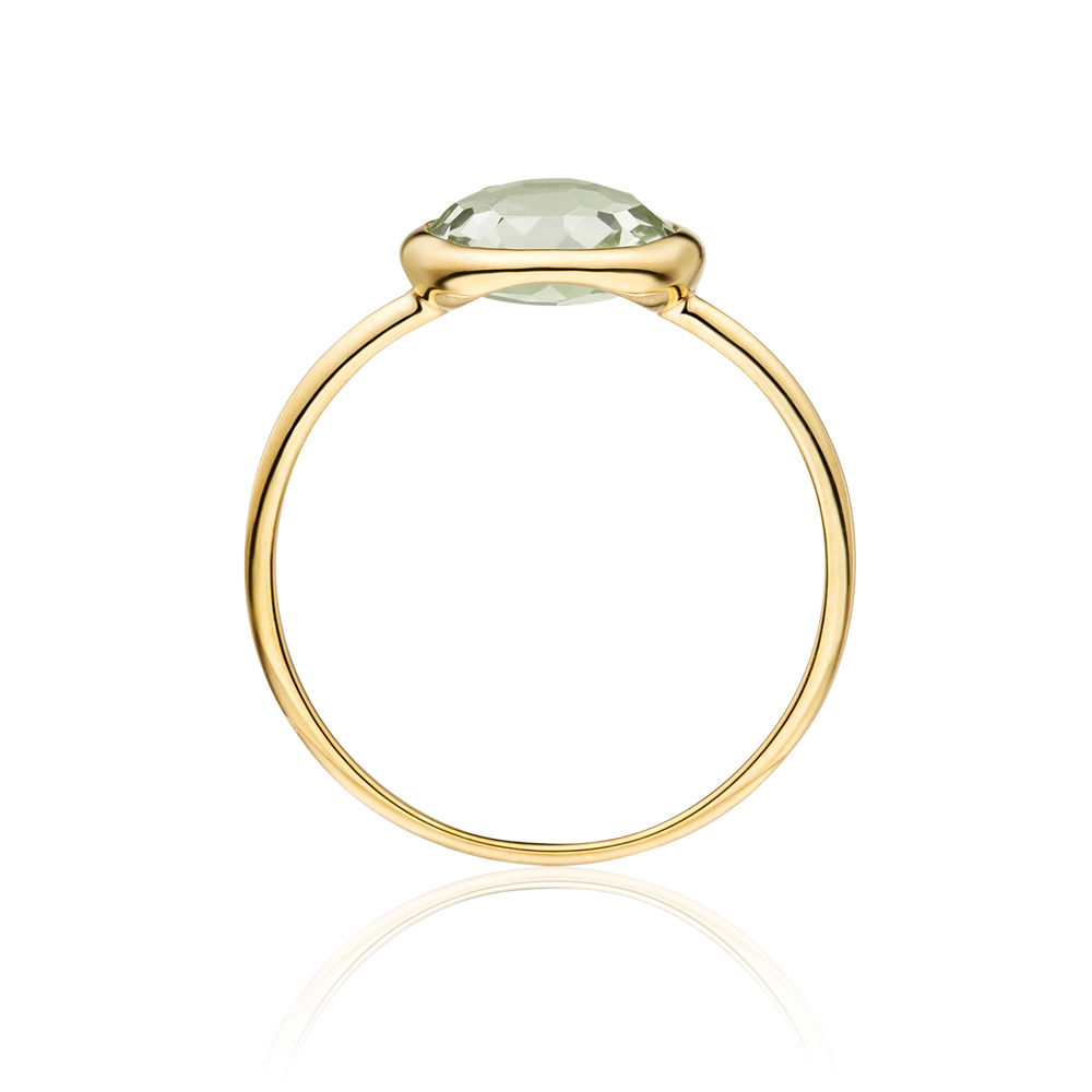 Ring Gr�ner Amethyst, 14 Karat Gelbgold 