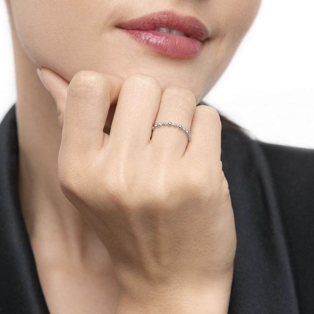 Ring Kugel, 18 Karat Wei�gold 