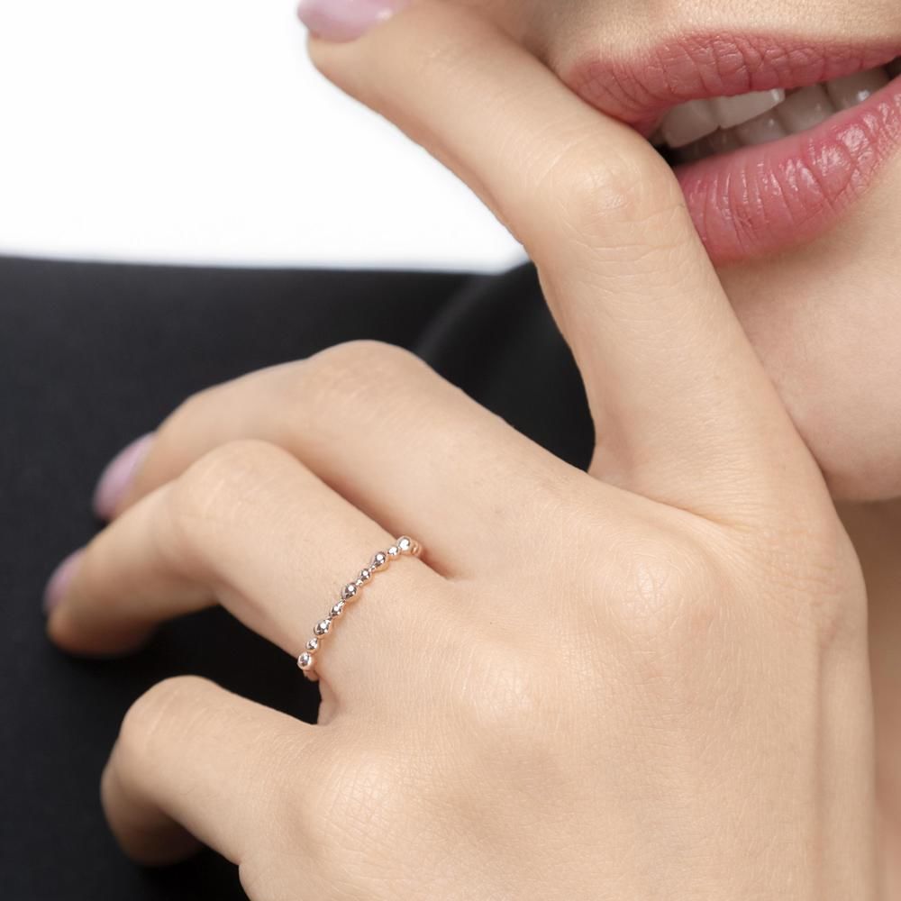 Ring Kugel, 18 Karat Rosegold 