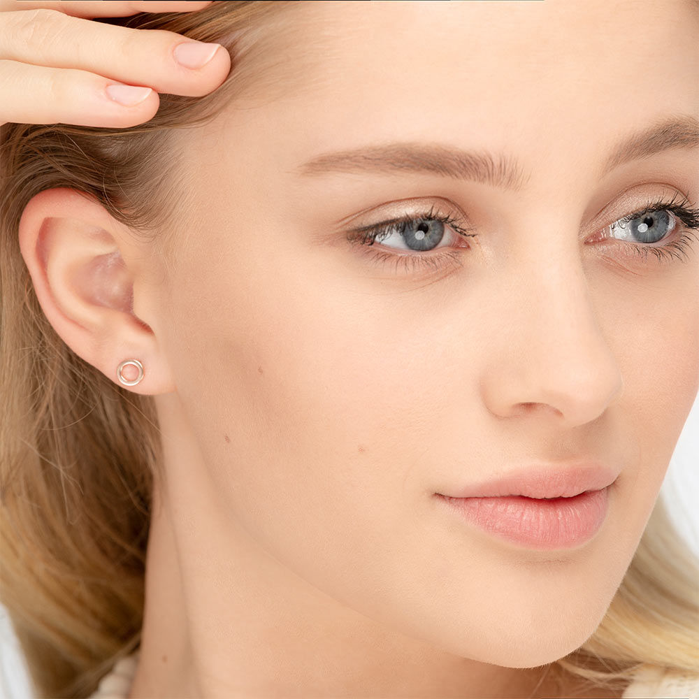 Ohrstecker Circle, 14 Karat Rosegold 