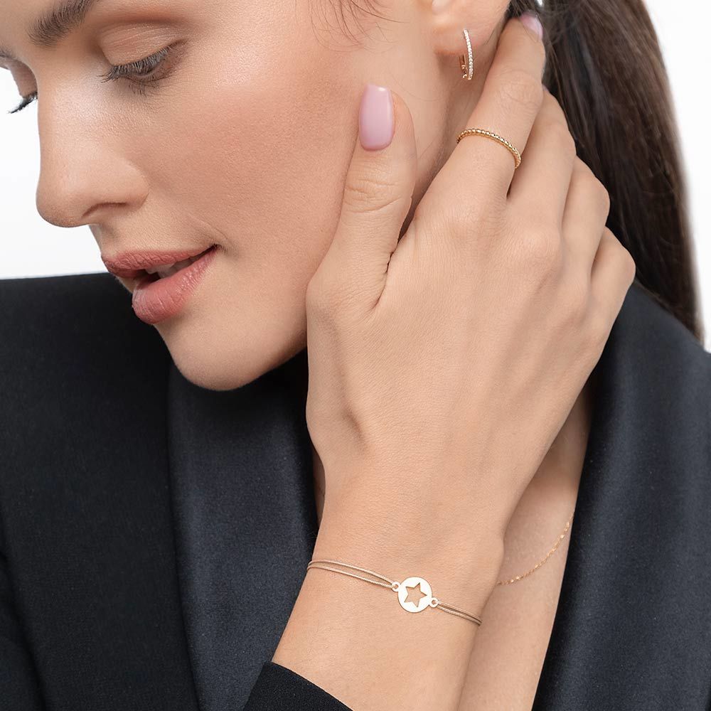 Freundschaftsarmband Star, 14 Karat Gelbgold 