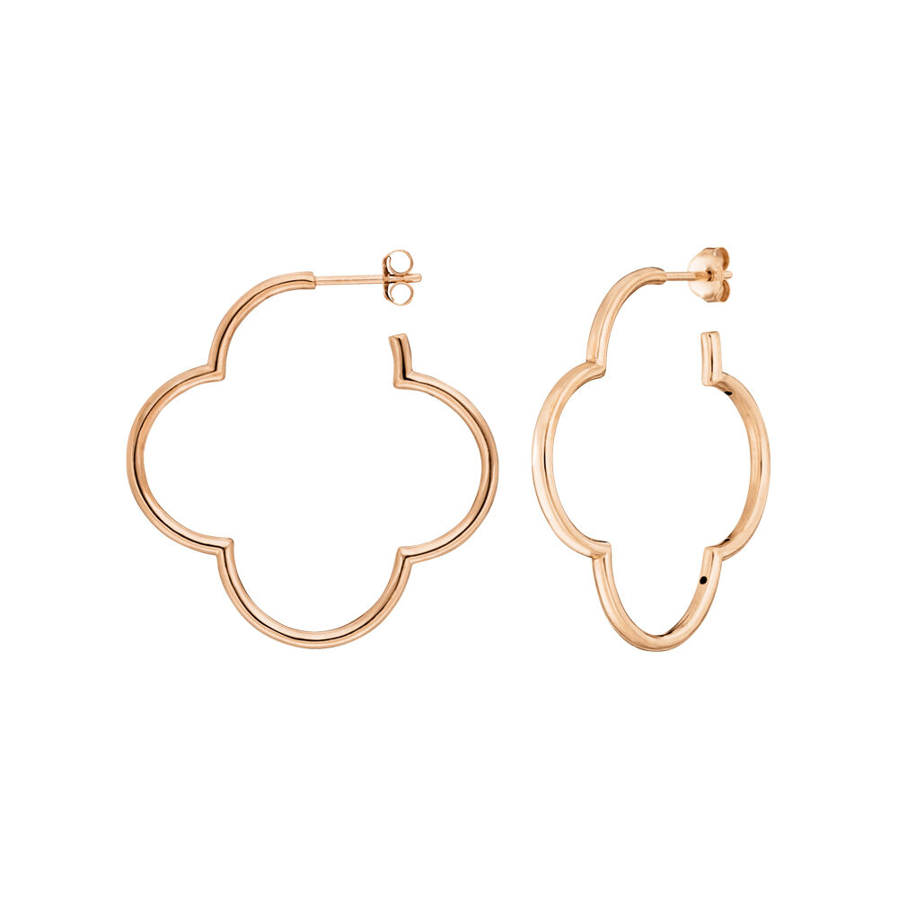 Creole Kleeblatt, 35mm, 18 K Rosegold vergoldet 