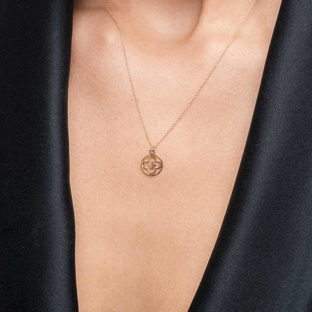 Halskette Clover, 14 Karat Gelbgold 