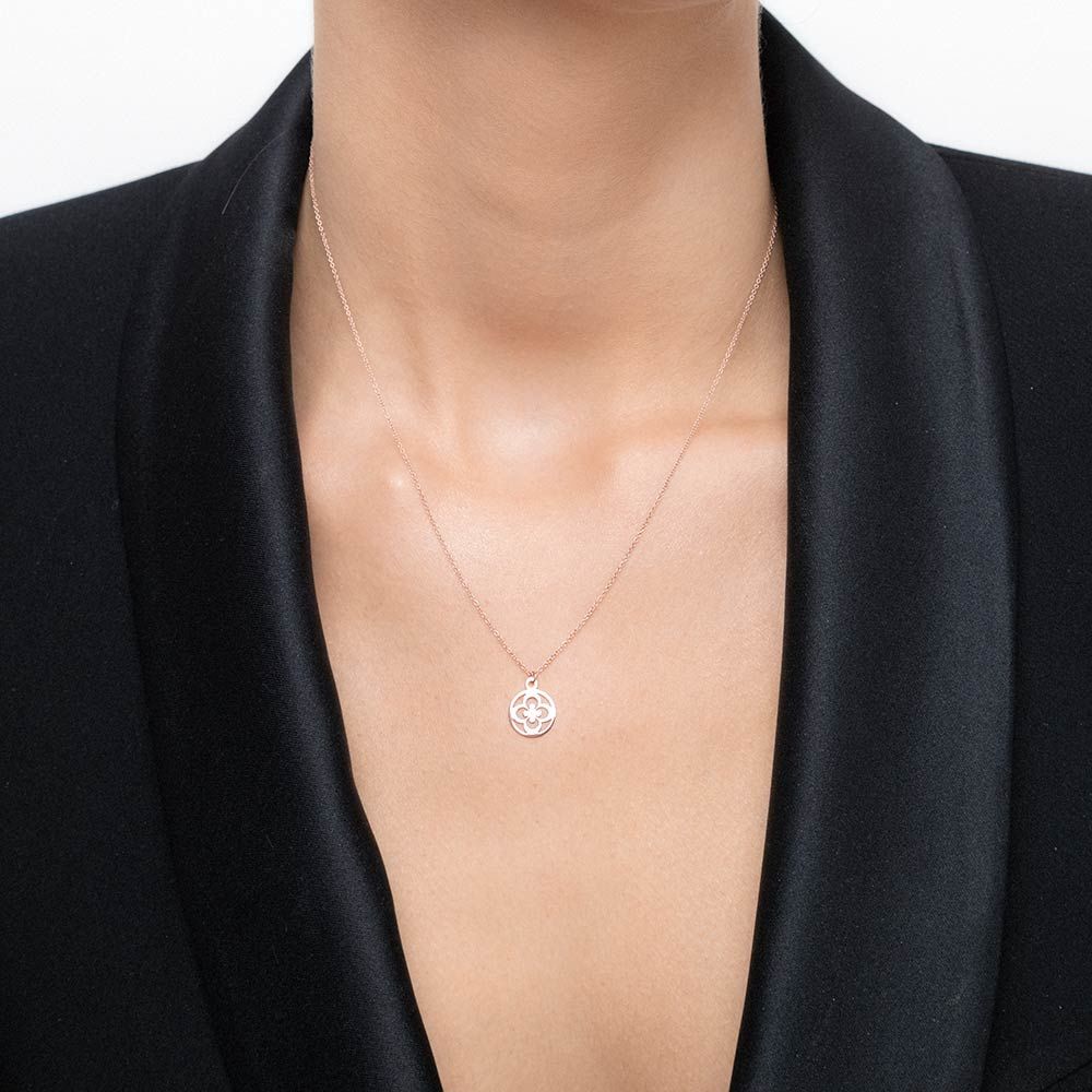 Halskette Clover, 14 Karat Rosegold 