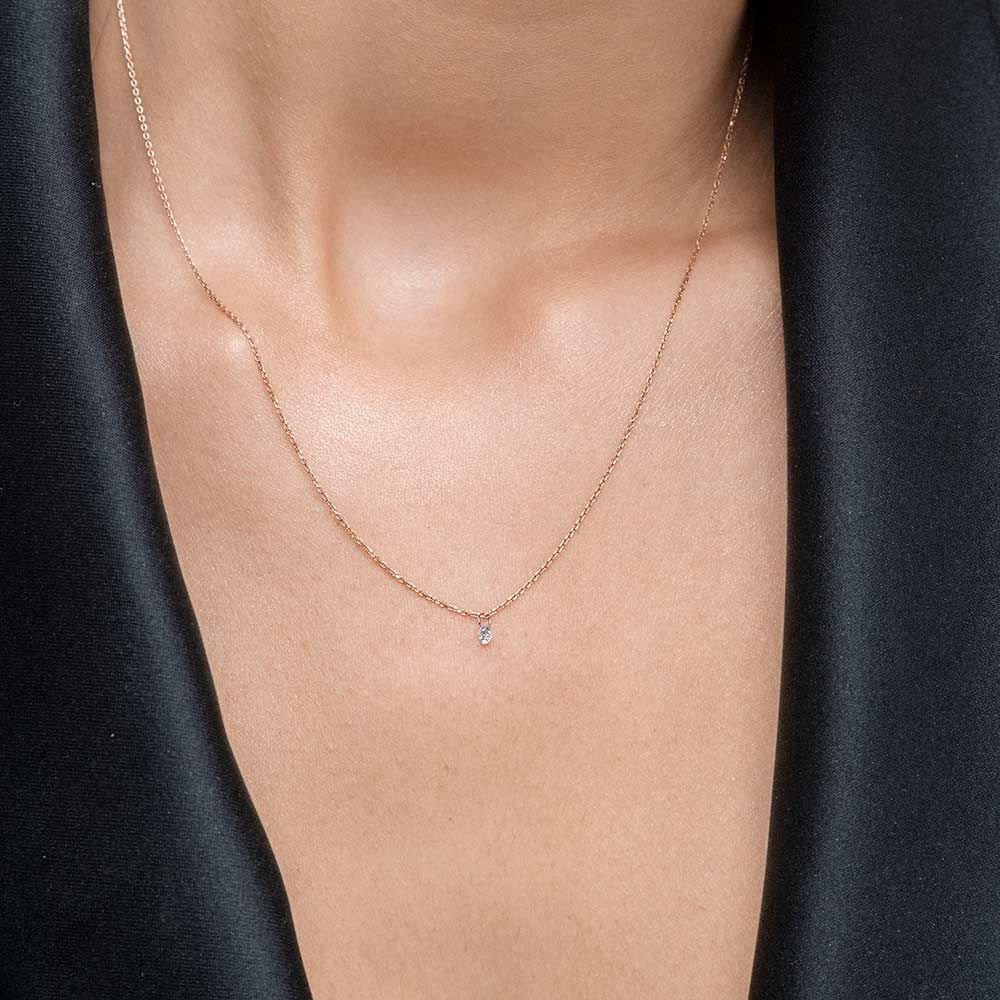 Halskette PURE Diamant, 18 Karat Rosegold 