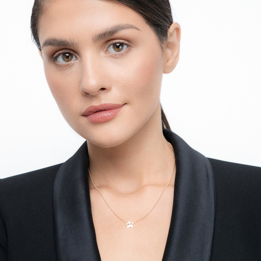 Halskette Star, 14 Karat Gelbgold 