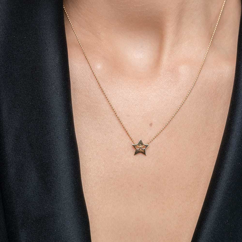 Halskette Star, 14 Karat Gelbgold 