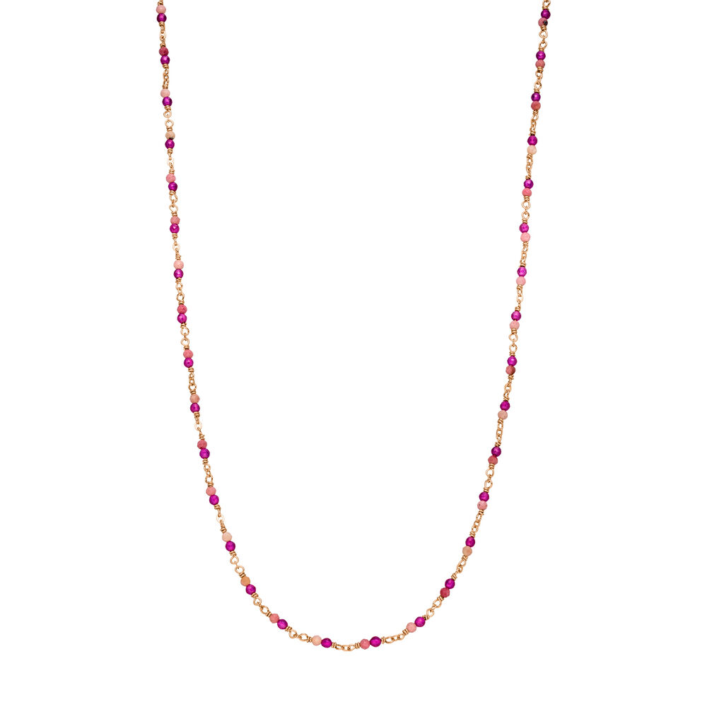 Halskette Rubin, 18 Karat Rosegold vergoldet 