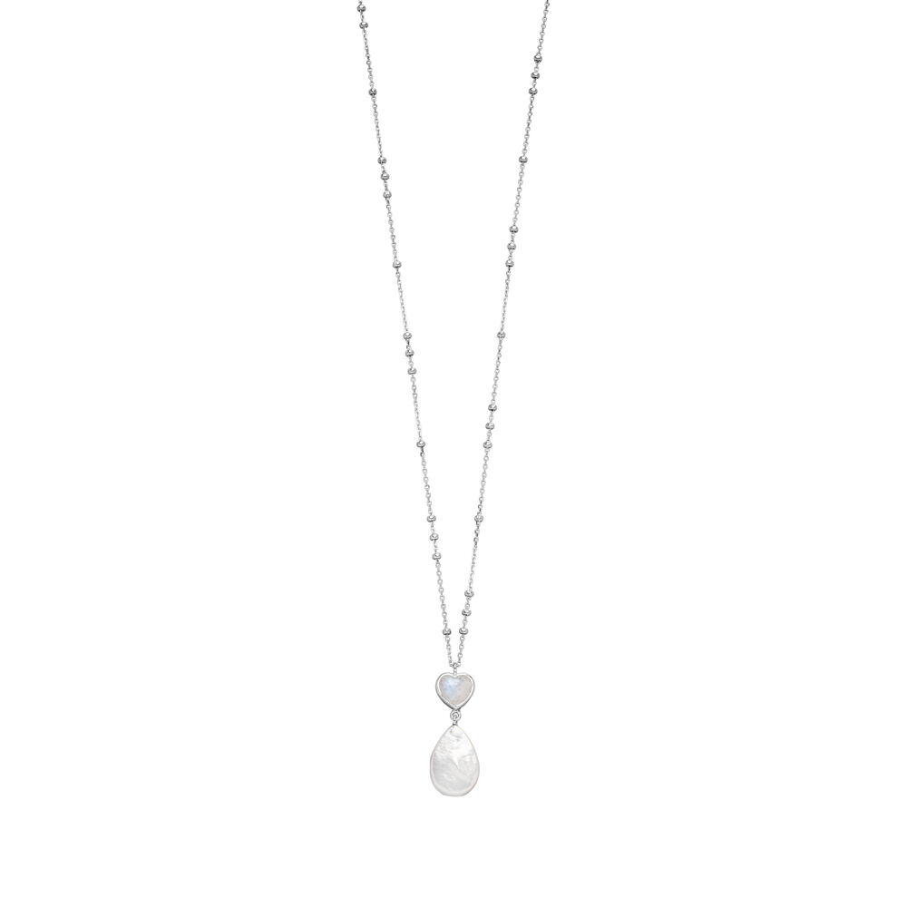 Halskette VALENTINE PEARLS, Mondstein, 925 Sterlingsilber 