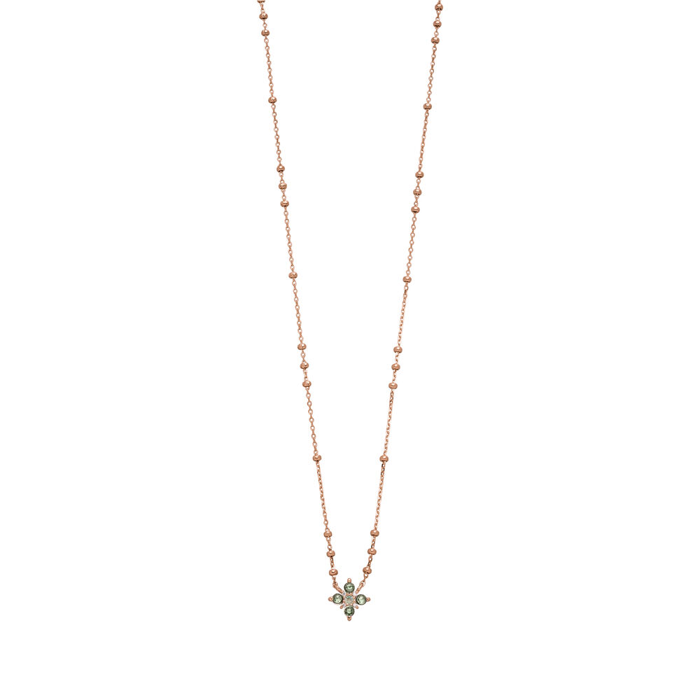 Halskette BLOOM, Labradorit/Aventurin, 18 Karat Rosegold vergoldet 