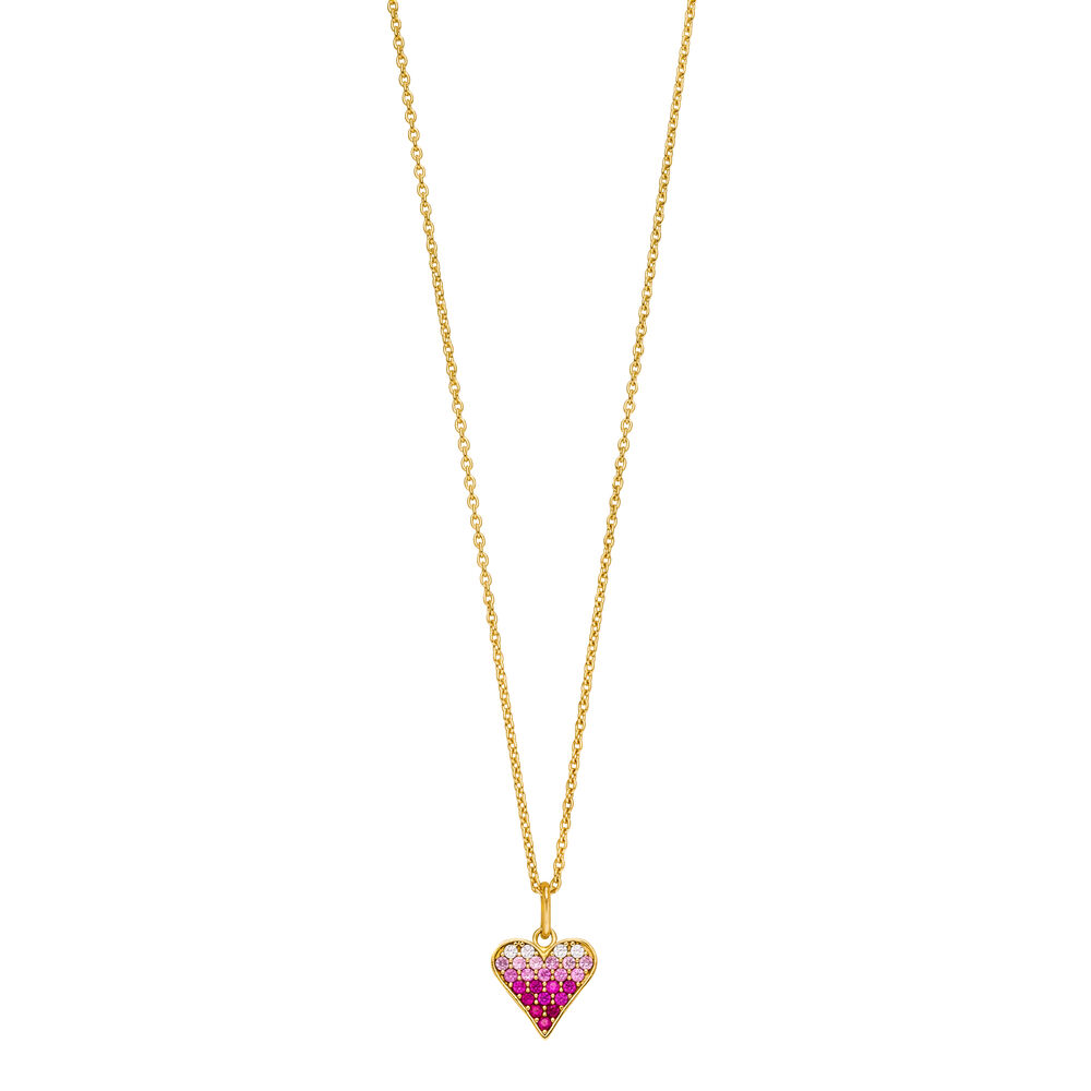 Halskette Pink Valentine, 18 Karat Gelbgold vergoldet 