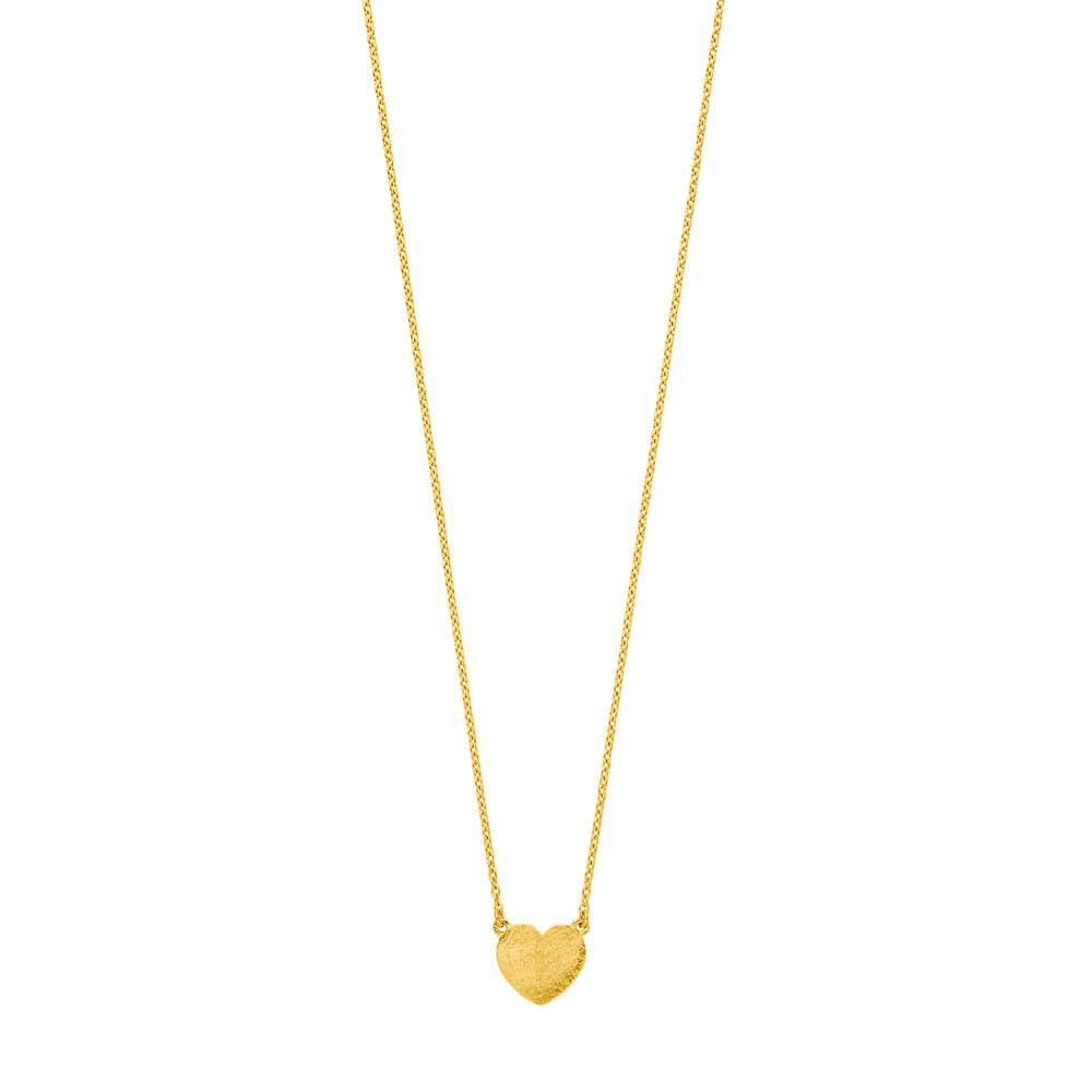 Halskette Heart-Disc, 18 Karat Gelbgold vergoldet 