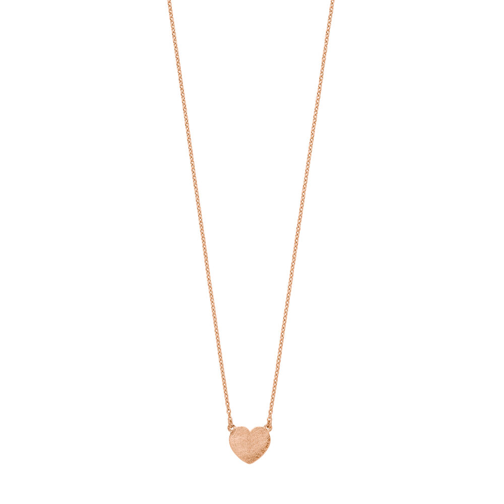 Halskette Heart-Disc, 18 Karat Rosegold vergoldet 