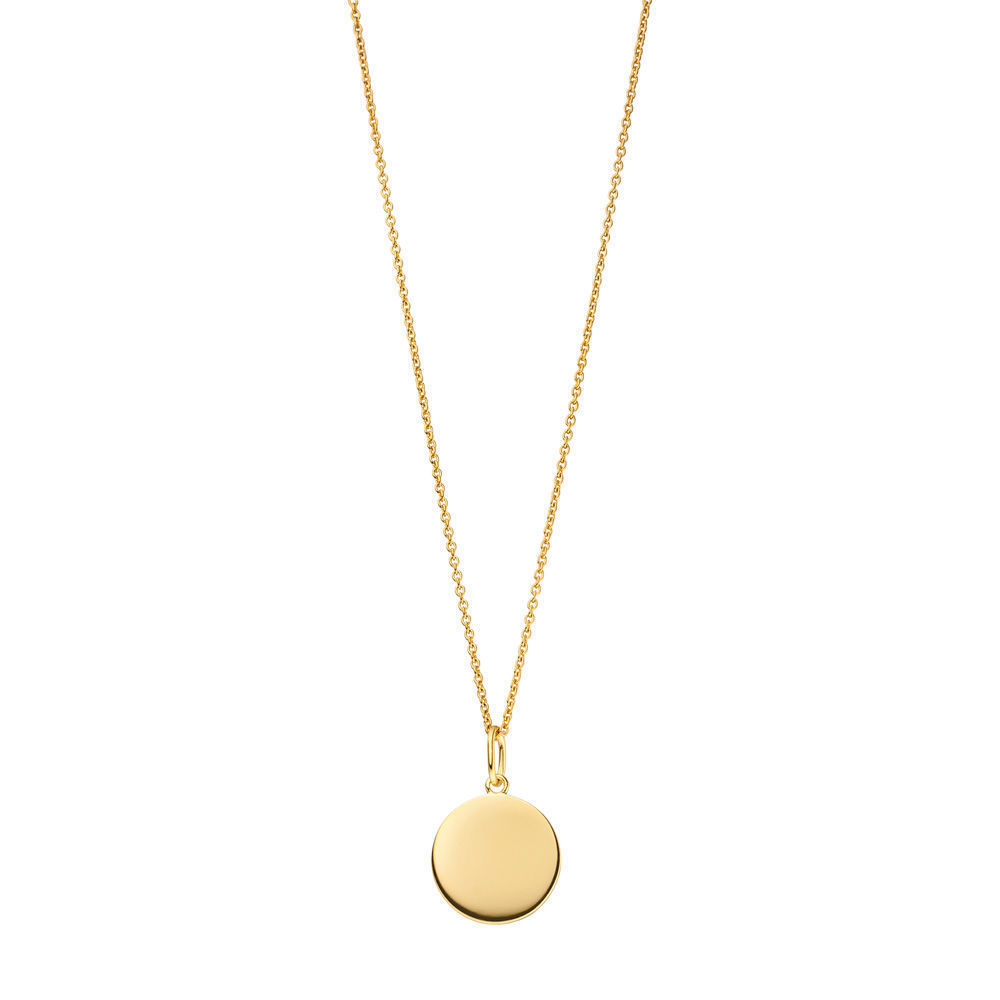 Halskette Pl�ttchen 14mm, 50cm lang, 18 Karat Gelbgold vergoldet 